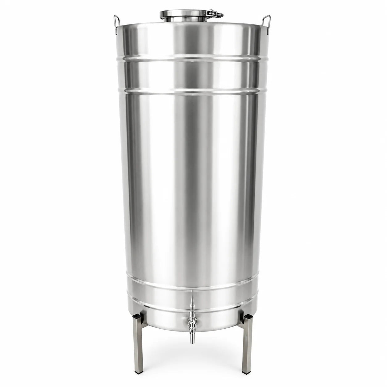 Butoi INOX 200L, AISI 304, capac clamp, robinet INOX
