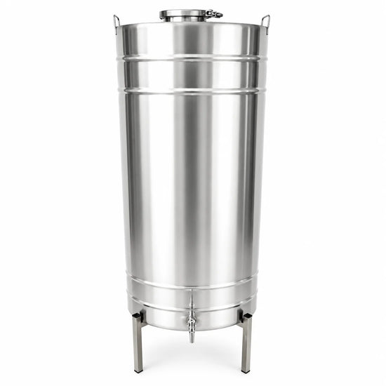 Butoi INOX 200L, AISI 304, capac clamp, robinet INOX