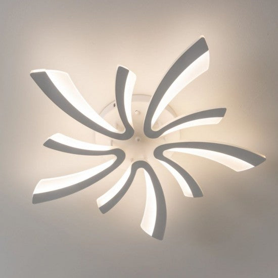 Lustra LED 70W, 10 Brate, Telecomanda IR, 3 Culori, 700 mm