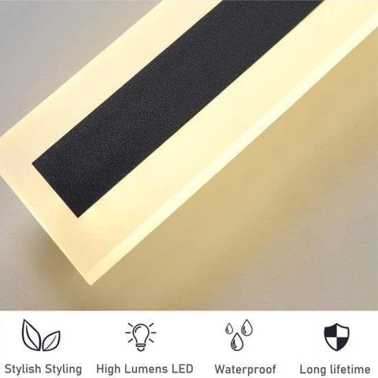 Aplica LED liniara perete neagra 25W, 1300 lm, 800x80 mm, 3000K