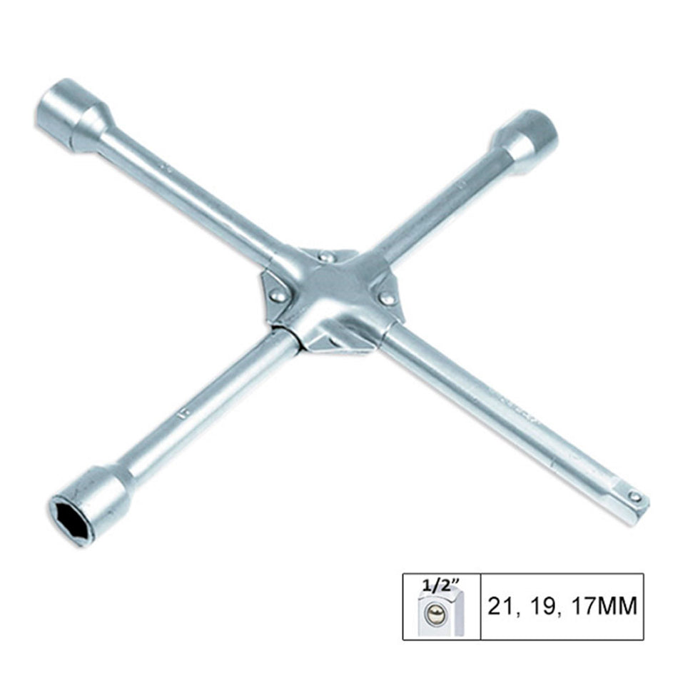 Cheie in cruce 1/2 inch JBM, otel rezistent, pentru roti auto