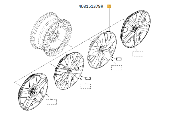 Capac Roată 16 inch Tablă, Compatibil Renault