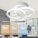 Lustra LED Cercuri 35W, 2 Brate, Telecomanda IR, 3 Culori, 400 mm