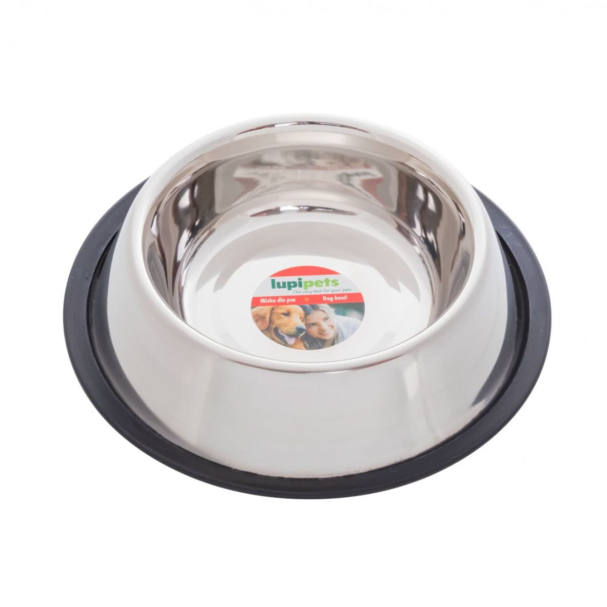 Castron inox pentru câini 900 ml Ø19 cm cu inel cauciuc antialunecare