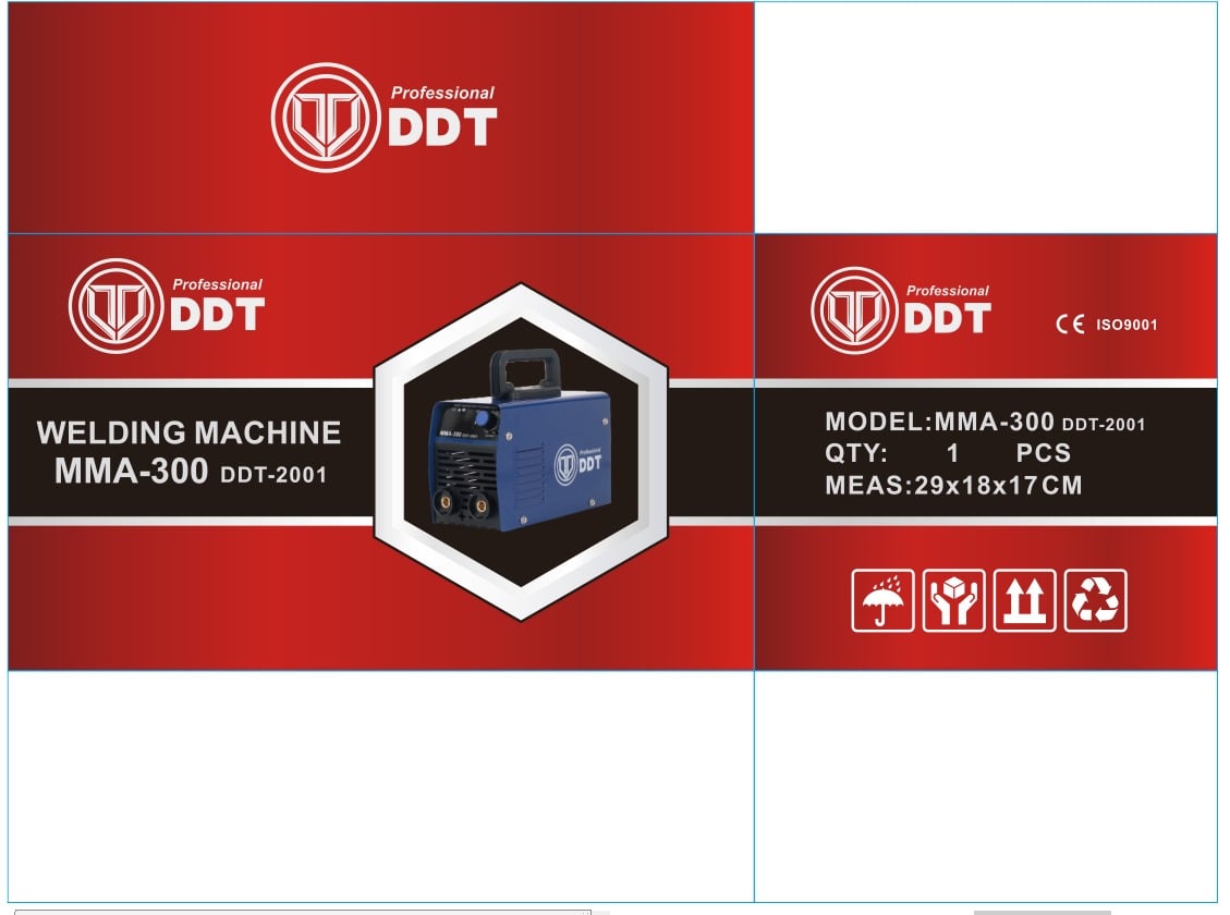 Aparat sudura invertor DDT-2001, 300A, MMA, LCD, IGBT, Anti Stick, 220V, DDT Professional