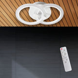 Lustra LED Cercuri 35W, 2 Brate, Telecomanda IR, 3 Culori, 400 mm