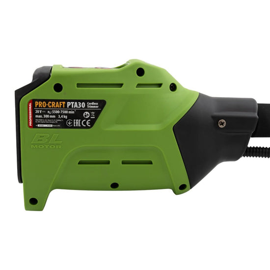 Trimmer pe acumulator PROCRAFT PTA30, 20V, 300 mm, 5500-7500 rpm, fara acumulator