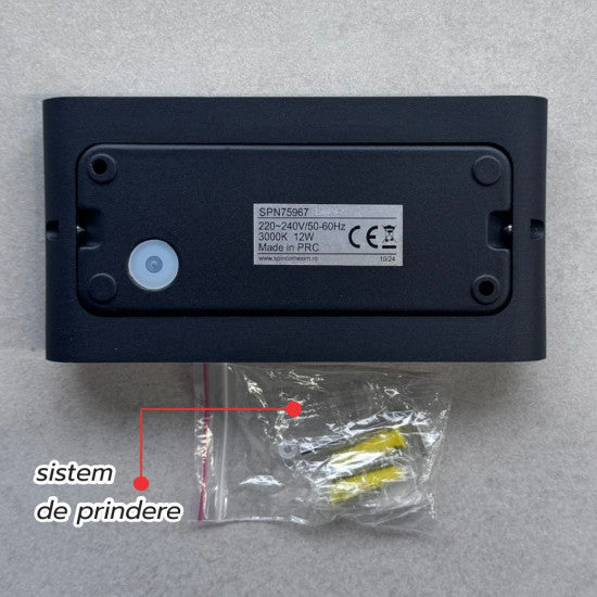 Aplica LED extra-plata, 12W, 1080 lm, 170x90x30 mm