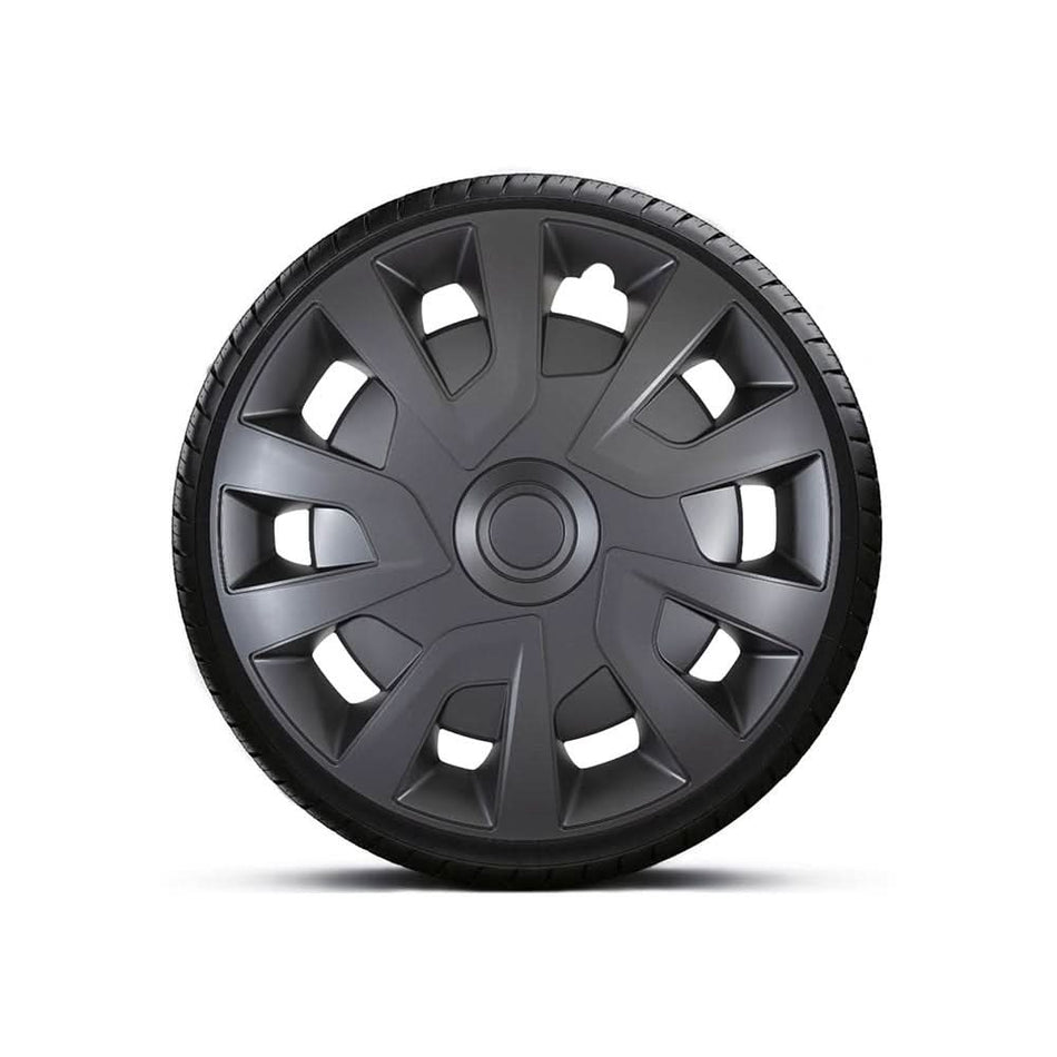 Set 4 capace roți universale 16 inch Negre Revo Van, material plastic ABS