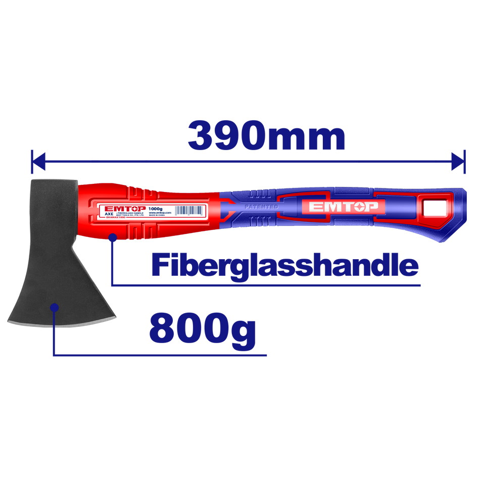 Toporișcă EMTOP, 800g, Mâner din Fibra de Sticlă – EHAMAX0800
