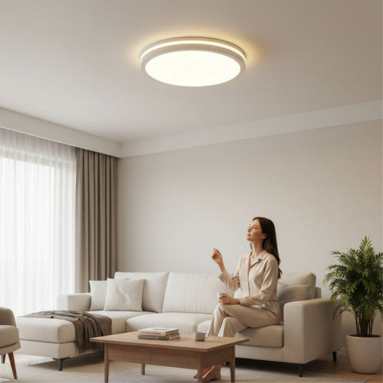 Plafoniera LED IP65 40W, 3600lm, 300x55mm, Alb