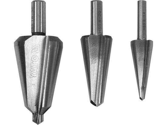 Set alezoare conice HSS 3-14, 8-20, 16-30 mm, Yato YT-44730 - imagine produs 2