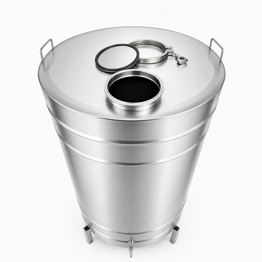 Butoi INOX 300L, AISI 304, capac clamp, Ø620x1000 mm