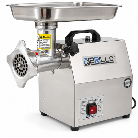 Masina Electrica de Tocat Carne Brillo MK12, 3000W, 160 kg/h, 2 Site, Accesoriu Carnati
