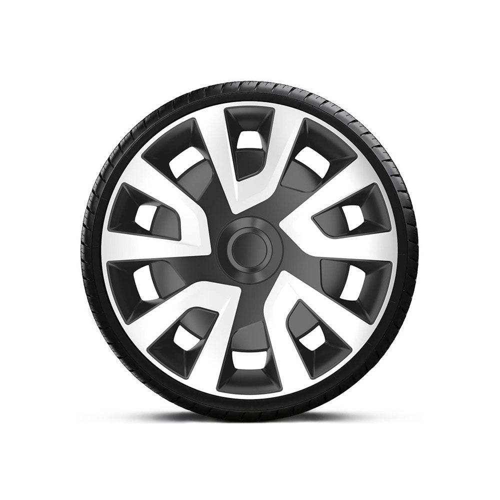 Set 4 capace roți universale 15 inch Silver Revo Van, material plastic ABS