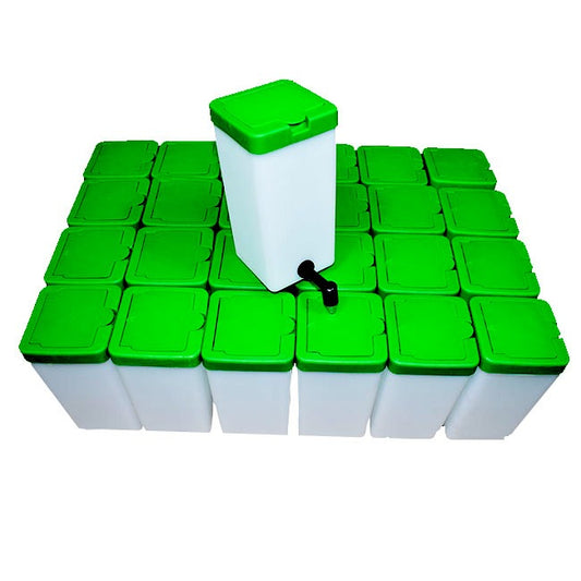 Adapatoare pentru iepuri, 1L, verde/alb, (set 24 buc) Tehno Ms #033