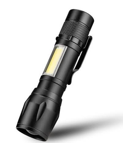 Lanterna LED aluminiu cu zoom VARGO V-114984, acumulator si incarcare USB