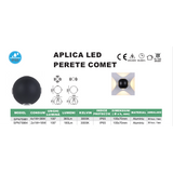 Aplica de perete Comet, 4x1W, 3000K, IP65