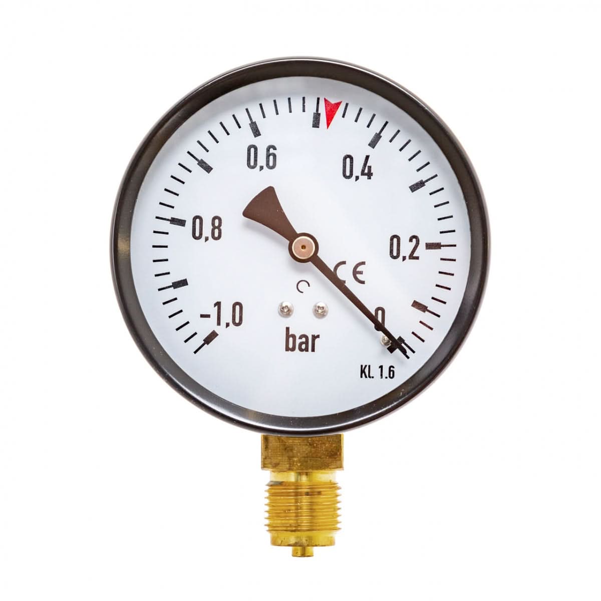 Vacuummetru 100 mm pentru aparate de muls, scala -1...0 bar, filet 1/2 toli