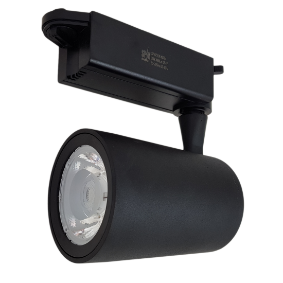 Spot pe sina negru 30W, 6000K, 3500 lm, Ø96x170x130 mm