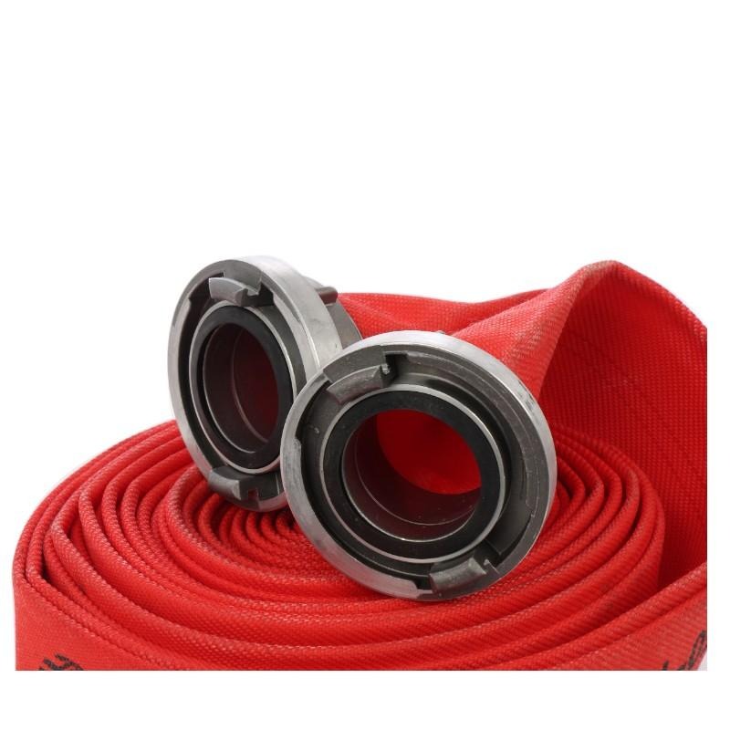 Furtun pompier BRILLO 2 inch, 30 m, 8 bari, cu cuple rapide, rosu, pentru motopompa si apa