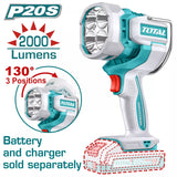 Lampa lucru Profesionala TOTAL 20V, 2000lm, LED 22.5W (fara acumulator si incarcator)