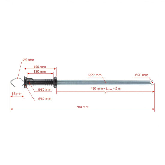 Maner poarta gard electric cu arc extensibil pana la 5m