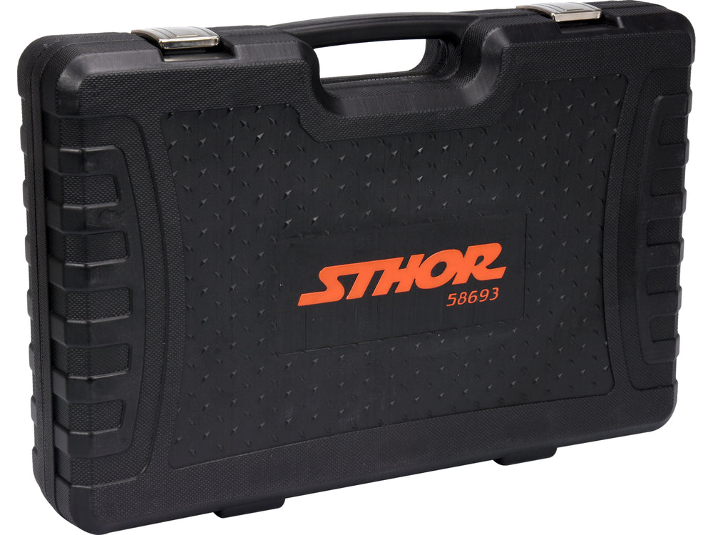 Trusa Tubulare STHOR 1/2''-3/8''-1/4'', 225 Piese, Scule Profesionale in Cutie Rezistenta