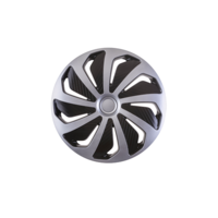 Set capace roți 15 inch Wind Silver &amp; Black, pentru butuc roată