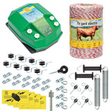 Pachet gard electric complet 500m 3.2 Joule pentru animale domestice fir izolatori maner poarta conectori