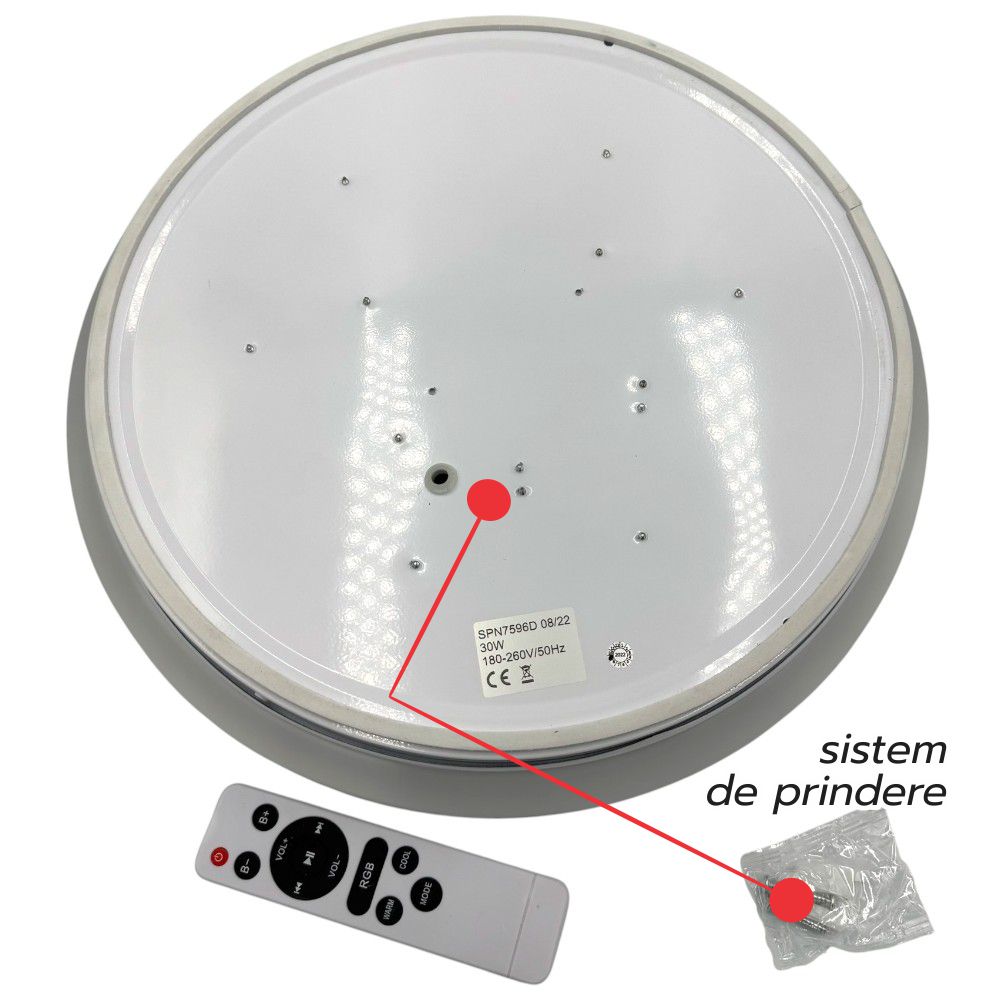 Plafoniera LED SMART 30W, 1800 lm, RGB+W, 390 x 62 mm