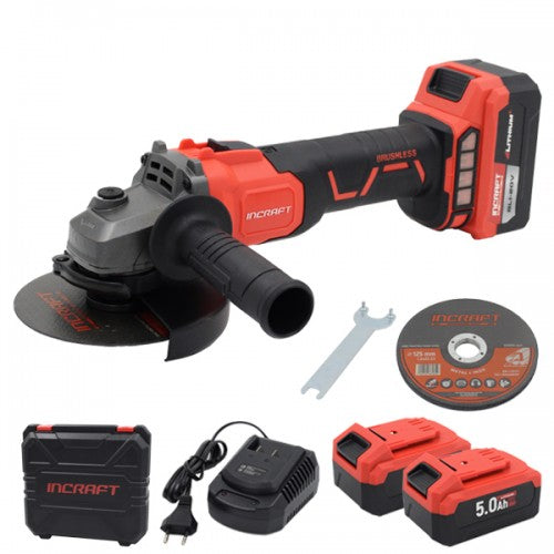 Polizor unghiular cu acumulator 125mm 20V 5Ah fara perii INCRAFT GK-20V