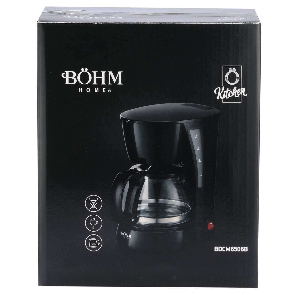 Cafetiera cu filtru BÖHM HOME BDCM6506B, 420-500 W, 0,6 L