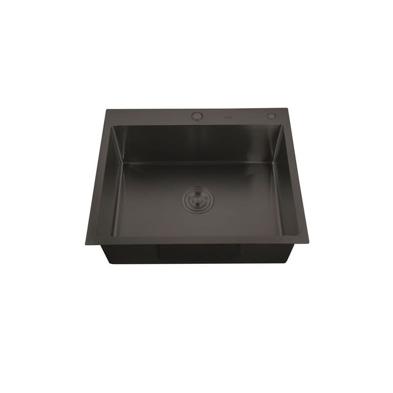 Chiuveta bucatarie MIXXUS HM5843-215 NANO-BLACK din inox 580x430mm, adâncime 215mm