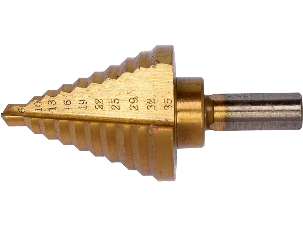 Burghiu in trepte 6-35 mm, precis pentru metal si PVC