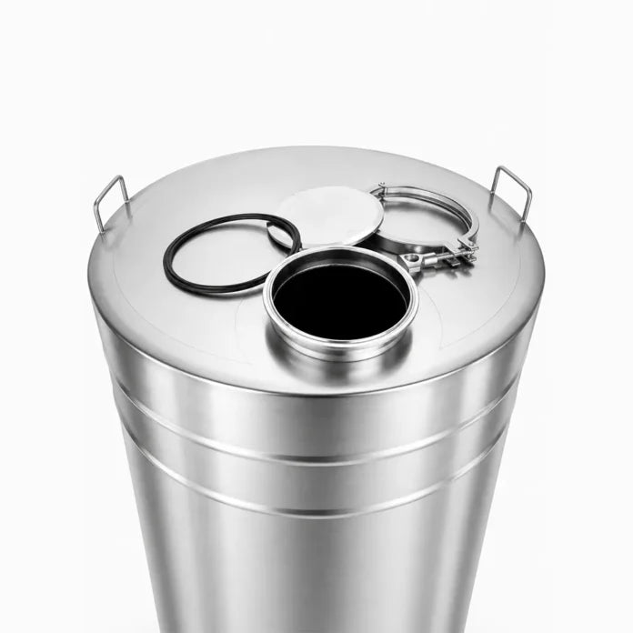Butoi INOX 350L, AISI 304, capac clamp, Ø602x1252 mm