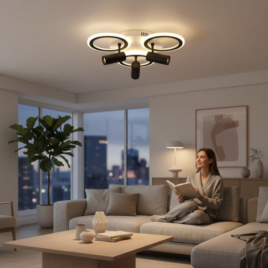 Lustra LED cu 3 Spoturi Carina 65W, 4200lm, 3000K/4000K/6500K, telecomanda
