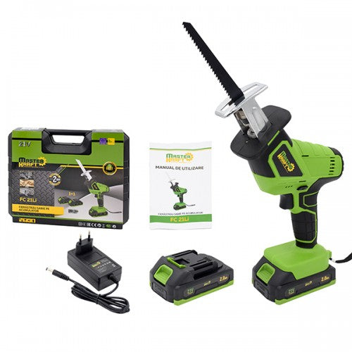 Fierastrau sabie cu acumulator 21V Master Kraft FC 21Li, 2 acumulatori, valiza, 0-3000 rpm
