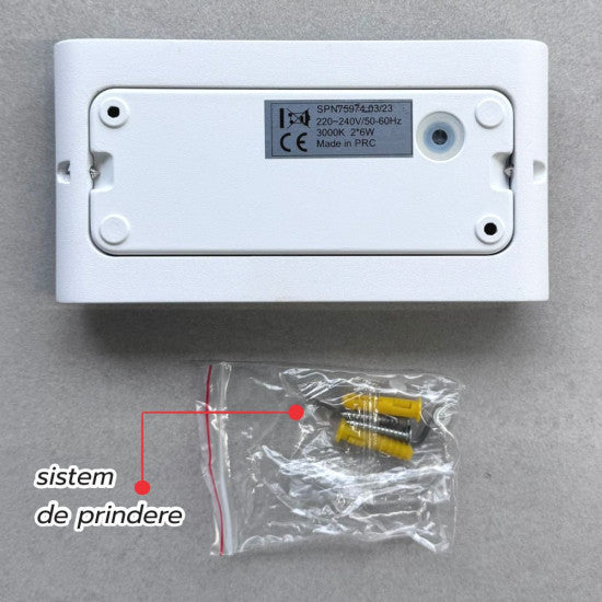 Aplica LED extra-plata, 12W, 1080 lm, 170x90x30 mm
