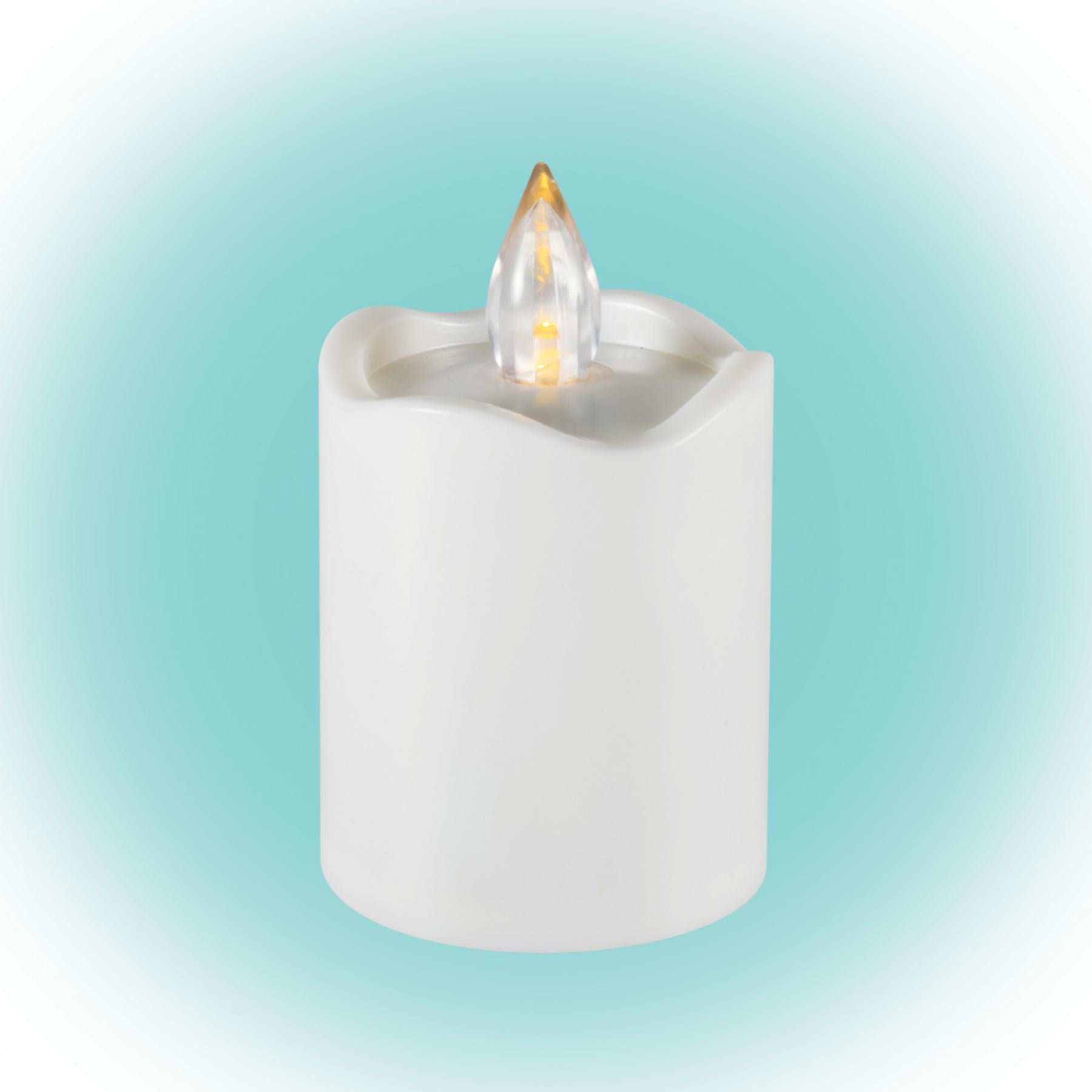 Lumanare LED cu Flacara Acril Alb, Intermitent, Durata 180 Zile, Alimentare 2xBaby C – CDX 2/WH