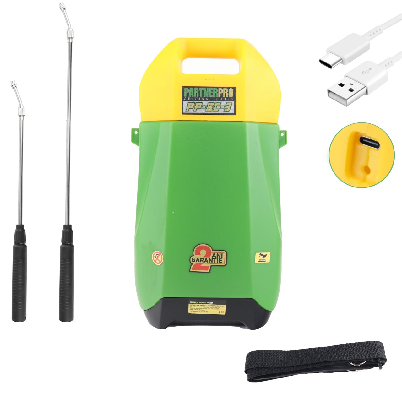 Pompa de Stropit cu Acumulator 8L Li-ion, Presiune 0.25 MPa, Autonomie 120 min, PartnerPro PP-8C-3