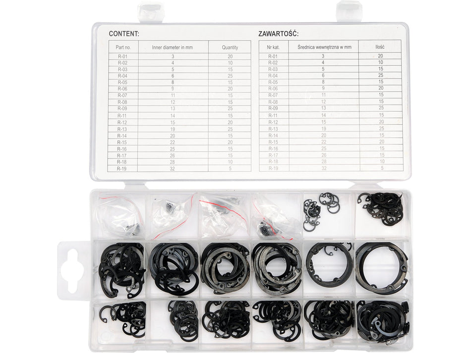 Set coliere Zegger interior, 300 buc, 18 dimensiuni, organizator inclus