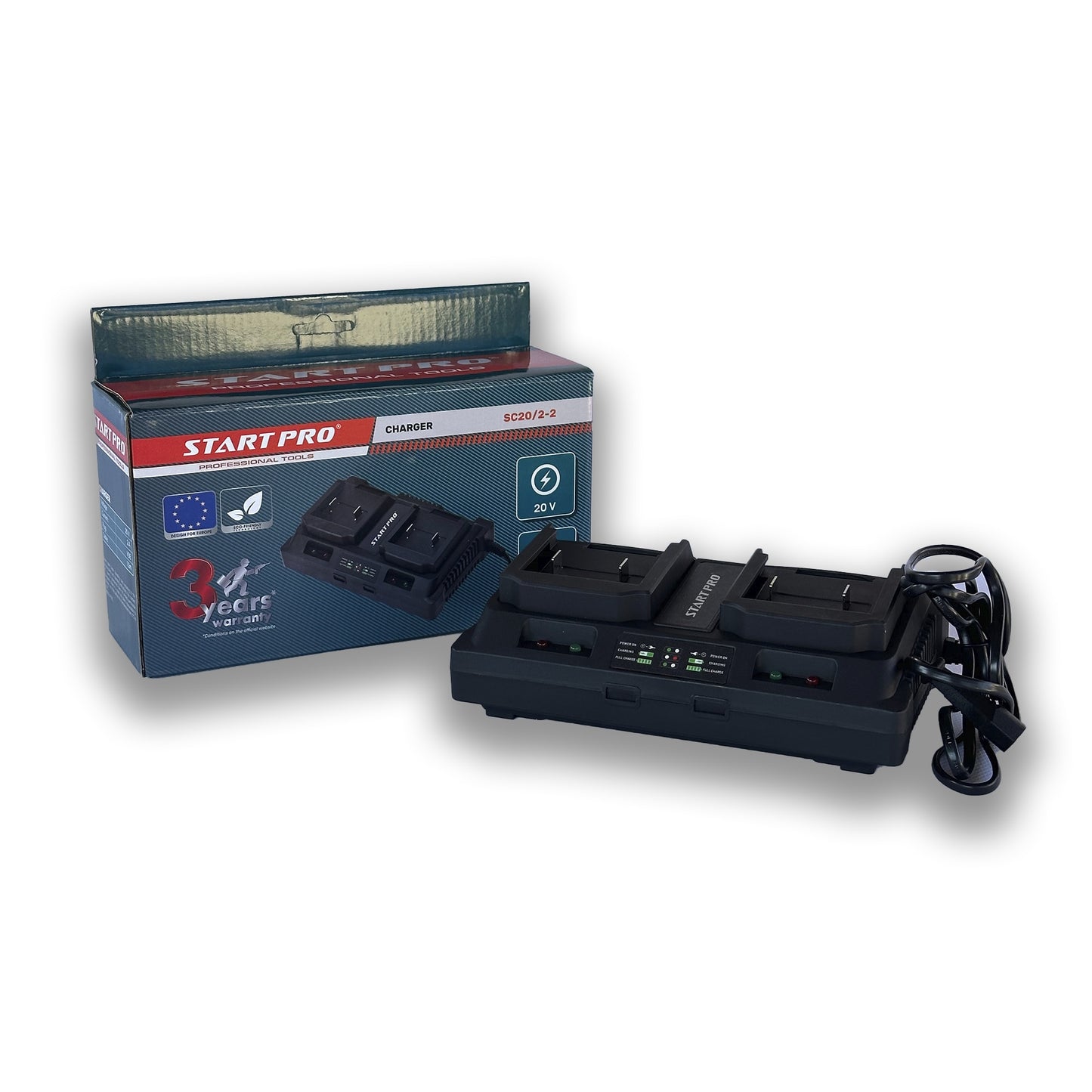 Incarcator StartPro SC20/2-2, 20V, 2 sloturi, 1.5 m