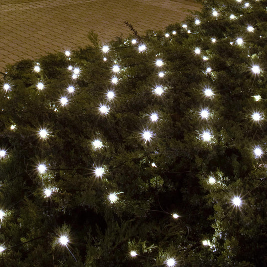 Plasă de Lumini pentru Exterior, 3x3m, 240 LED-uri Alb Rece, Fir Verde