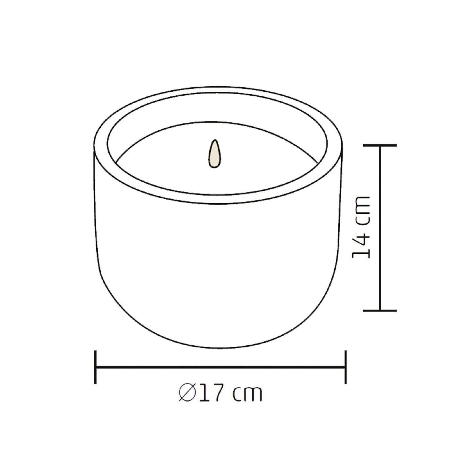 Candela din Piatra cu LED Alb Cald Ø17 x 14 cm, Flacara Intermitenta, Timer 6H ON/18H OFF, Alimentare 3xAA – CDL 17