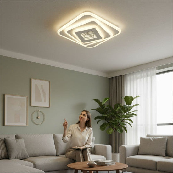 Plafoniera LED Naiad 96W, 6100lm, 400x400x55mm