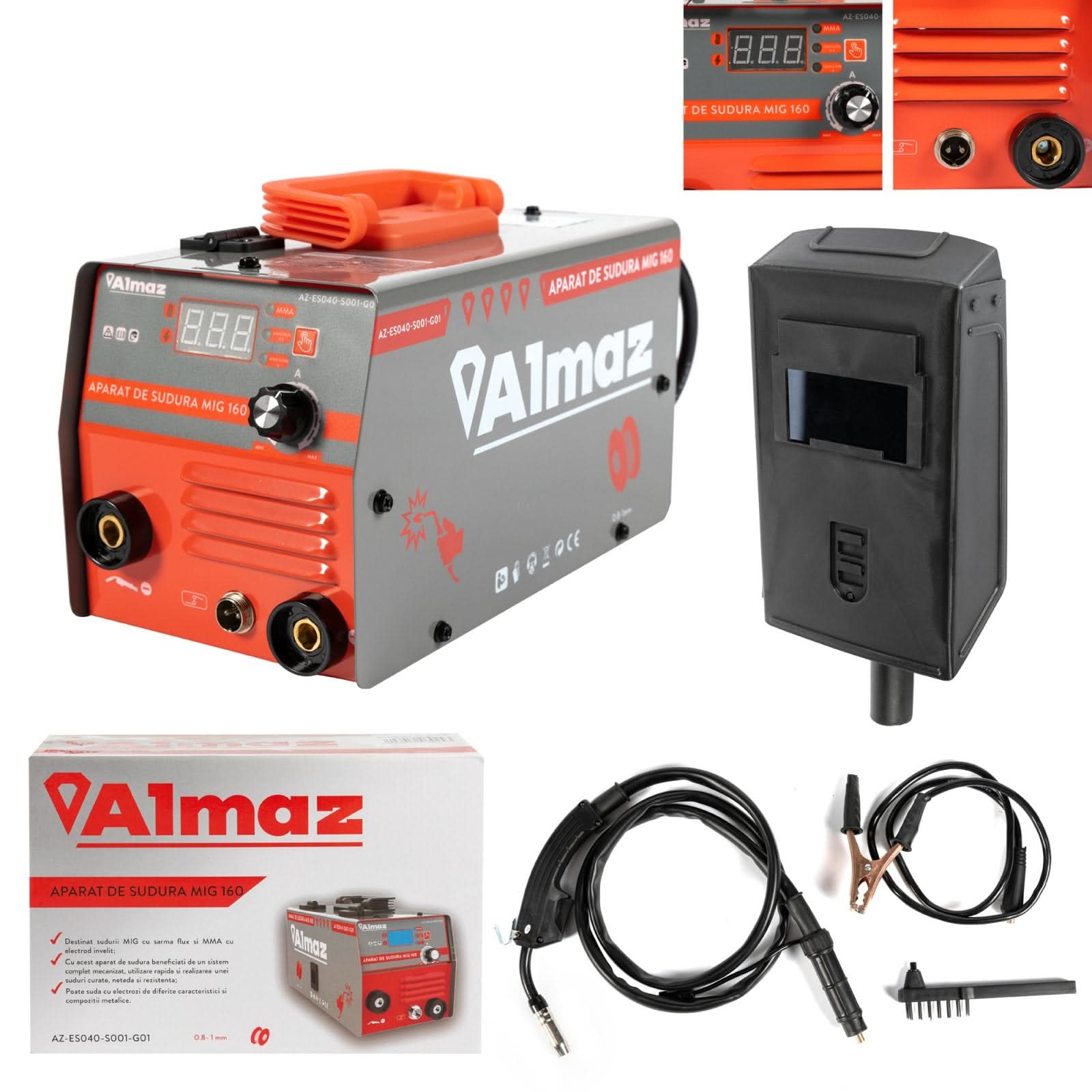 Aparat de sudura MIG160 Almaz AZ-ES040-S001-G01 – compact, versatil, performant