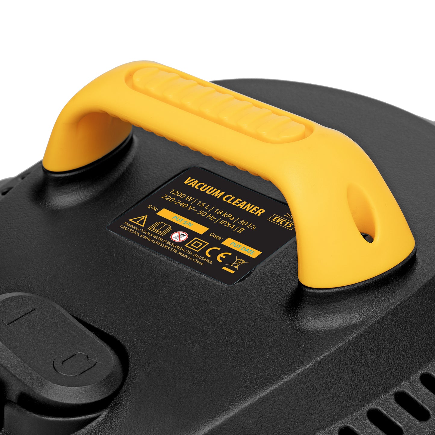 Aspirator Denzel EVC15, 1200 W, rezervor 15 L, furtun 2 m, puternic si compact