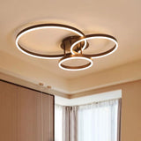 Lustra LED Dione 85W, 4500lm, 3000K/4000K/6500K, telecomanda, auriu