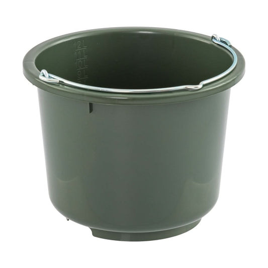 Galeta grajd furajare 12 litri verde cu maner metalic